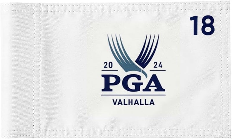 2BUT 2024 PGA Valhalla Golf Pin Flag Practic Putting Green Golf Flag For Backyard Garden Double-Sewn 600D Nylon Miniature Pin Flag Regulation Tube Flag(white 20"x13") - Image 1